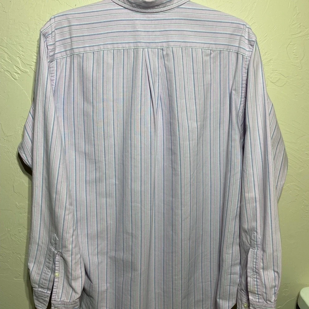 Ralph Lauren Classic Fit Mens Shirt Sz XL Pony LS Button Down Purple Blue Stripe - Picture 3 of 8
